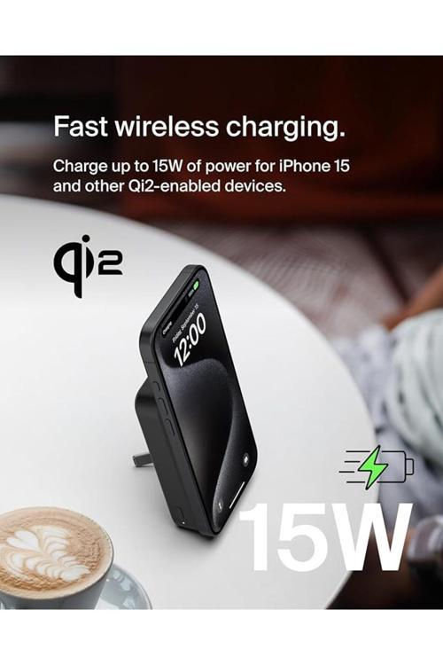 BoostCharge Pro Wireless Power Bank 10000mAh with Qi2, MagSafe Compatible Portable Charger - Black