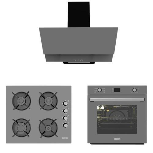 GRİ CAM DİJİTAL/DOKUNMATİK 3'LÜ ANKASTRE SET (F17-GLS640-MFA627)