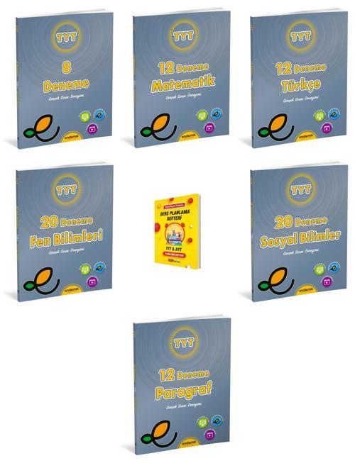 Endemik TYT 8li Genel Matematik Fen Türkçe Sosyal ve Paragraf 6lı Denemeleri + Planlama Defteri