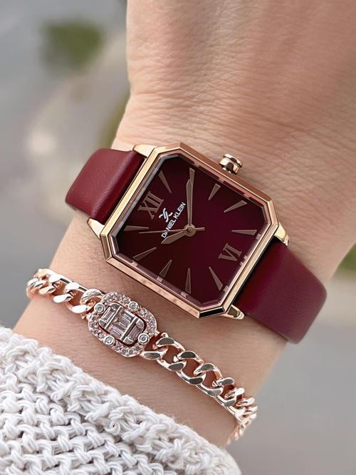 Deri Kordonlu 2 Yıl Garantili 3 Atm Suya Dayanıklı Kadın Kol Saati+Bileklik BD.13939.6