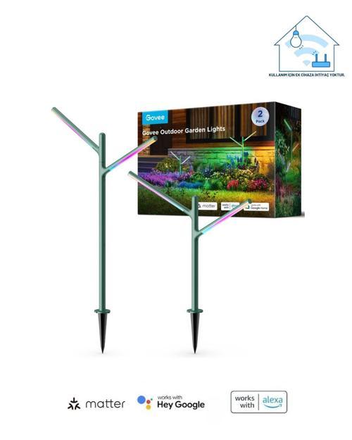 RGBICWW Dikey Bahçe Aydınlatması 2'li
