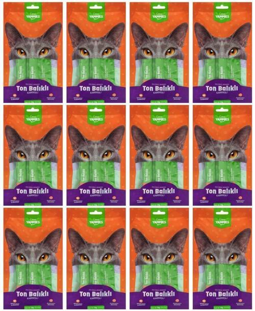 Kiwi Pets Kycc-50530 Yammies Ton Balıklı Karidesli Sıvı Kedi Ödül Maması*12 Paket