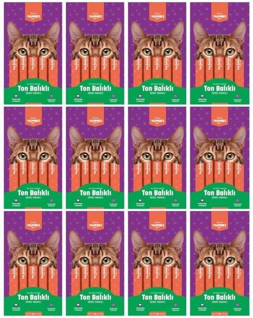 Kiwi Yammies Ton Balıklı Deniz Taraklı Sıvı Kedi Ödül Maması*12 Paket