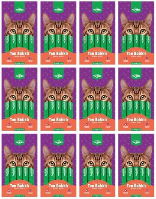 Kiwi Yammies Ton Balıklı Morina Balıklı Sıvı Kedi Ödül Maması*12 Paket