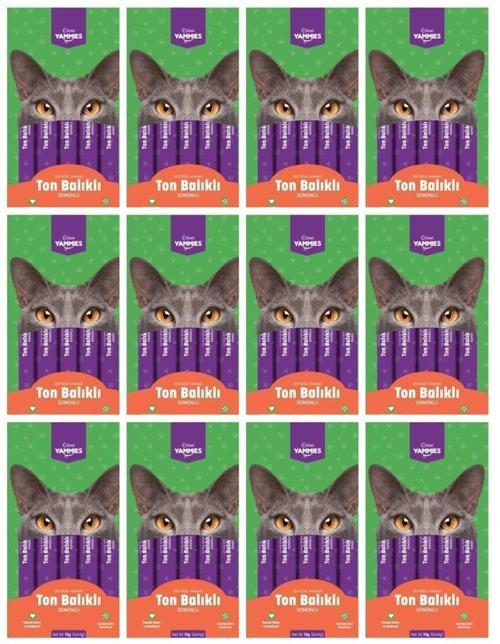 Kiwi Yammies Ton Balıklı - Somonlu Sıvı Kedi Ödül Maması * 12 Paket