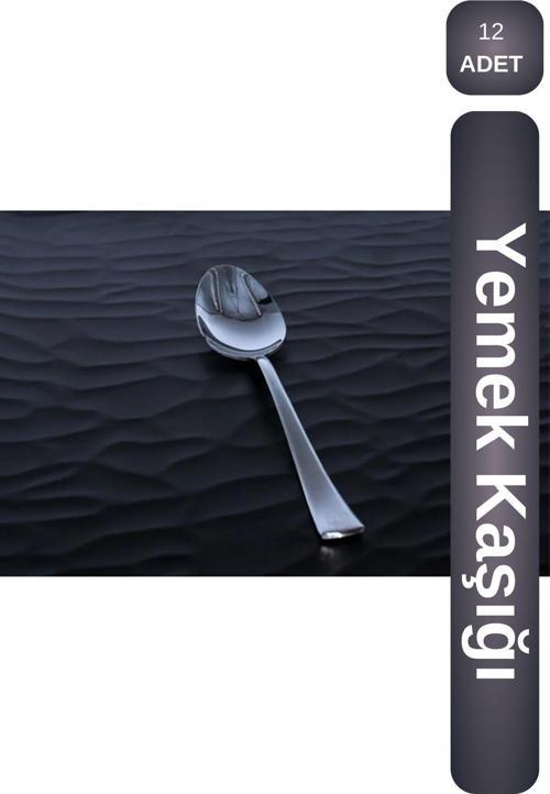 Kılıçlar 12'li Çeşme Yemek Kaşığı Paslanmaz Çelik