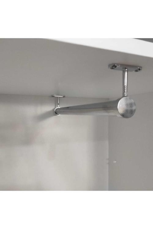 Dolap Içi (25 Cm) Krom Yuvarlak Askı Borusu( Askı Borusu +Flanş+Vida) Dolap İçi Düzenleyiciler Gri Y