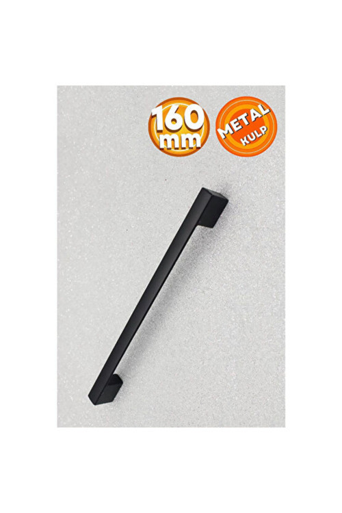 Köprü Mutfak Kulbu Çekmece Dolap Kulpu Metal Kulp Mobilya Dolabı Kulpları 160 Mm Siyah(10 Adet)