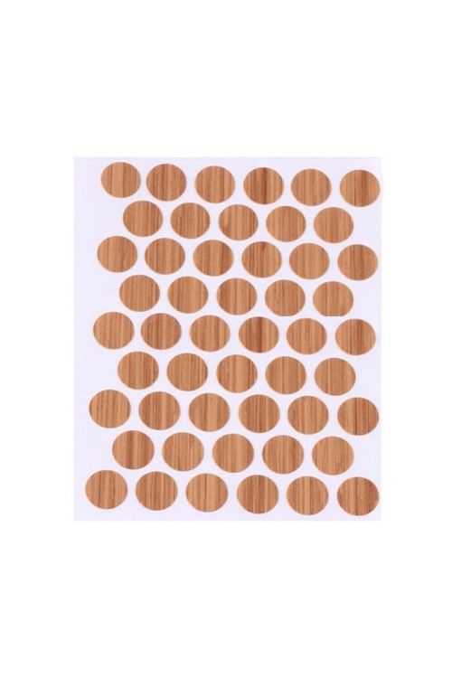Yapışkanlı Vida Gizleme Yapıştırma Vida Tapası Tıpası(100 Adet) - Parlak Bambu