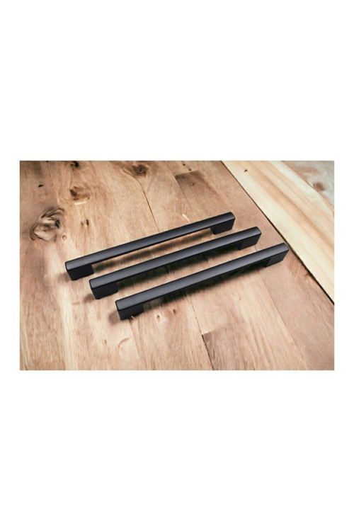 Köprü Mutfak Kulbu Çekmece Dolap Kulpu Metal Kulp Mobilya Dolabı Kulpları 96-128 Mm Siyah(9 Adet)