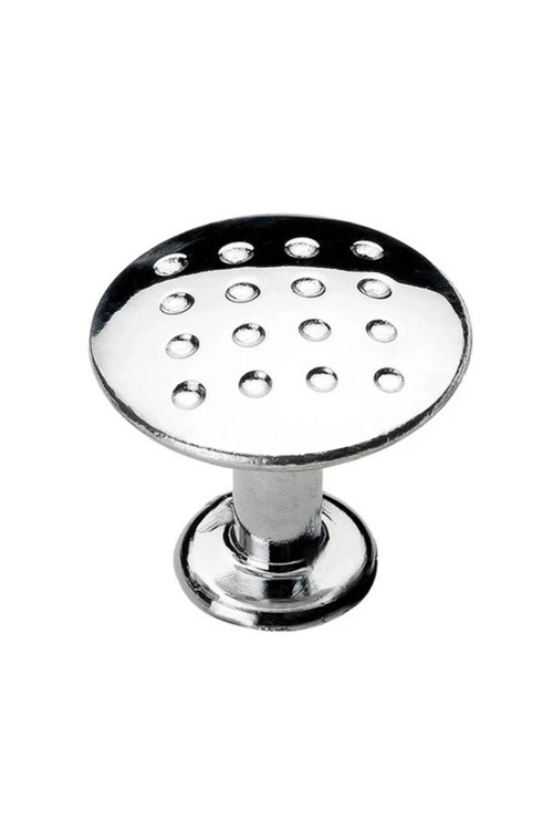 Noktalı Düğme Çekmece Dolap Dolabı Kulpu Kulbu Krom Metal Daire Kulpları Mobilya Mutfak (6 Adet)