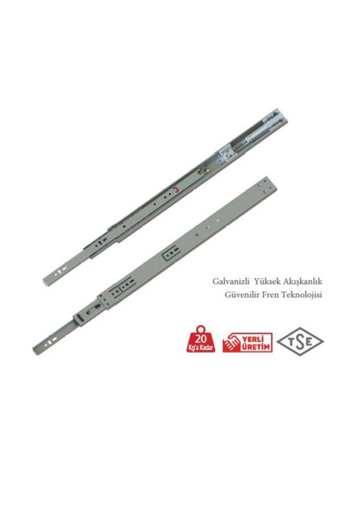 En 35 Mm Frenli Teleskopik Bilyalı Çekmece Rayı - 30 Cm (1 Takım)
