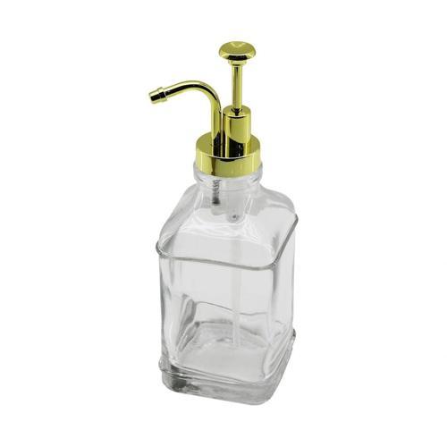 Kare Cam Şişe - Şeffaf Sıvı Sabunluk 500ml Pompa - Musluk Ayrık Model Başlı