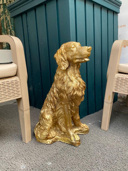 Dekoratif Golden Köpek Biblo Avcı Köpeği Heykel