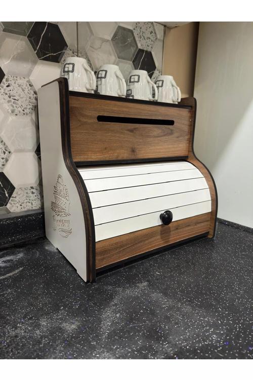 New Bread Box-yeni Ekmeklik, Havlu Peçetelik(saklama Gözlü),Baharatlık Rafı, Dekoratif Yazılı
