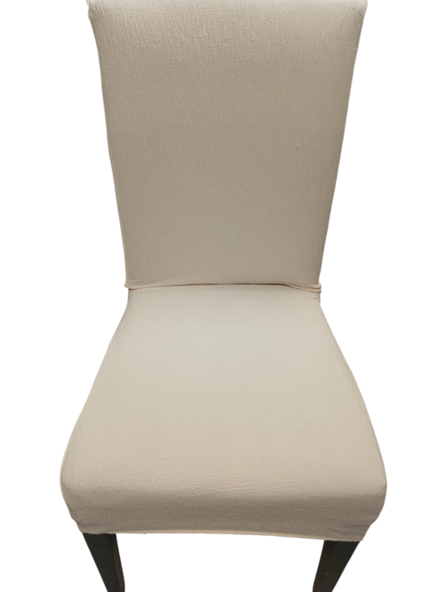 MANDAŞ 6LI SET Jakarlı Lastikli Eteksiz Sandalye Kılıfı-Ağaç Kabuğu Desen Krem