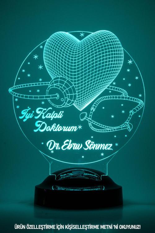 İyi Kalpli Doktorum 3 Boyutlu Kişiye Özel Konsept Hediye Led Lamba
