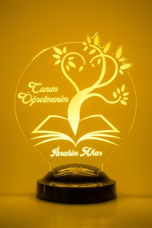 Canım Öğretmenim Kişiye Özel Öğretmenler Günü Konsept Hediye 3 Boyutlu Led Lamba