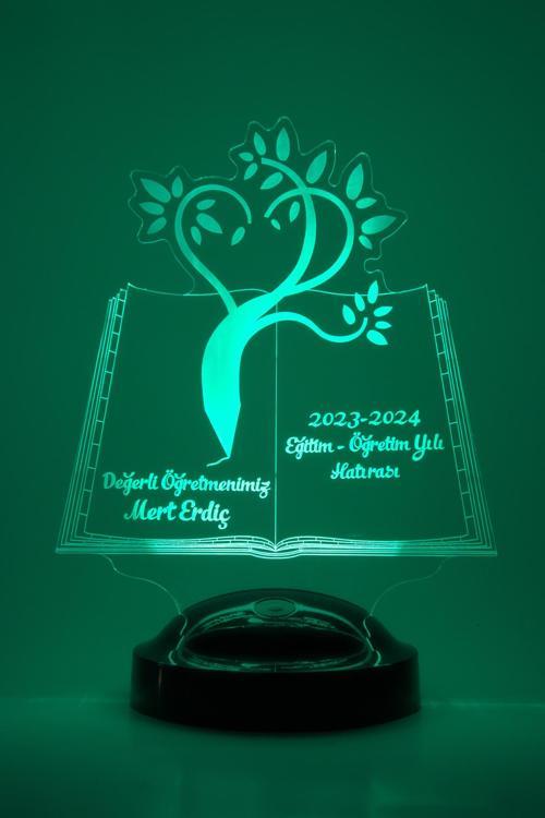 Sevgili Öğretmenim Kişiye Özel Öğretmenler Günü Konsept Hediye 3 Boyutlu Led Lamba
