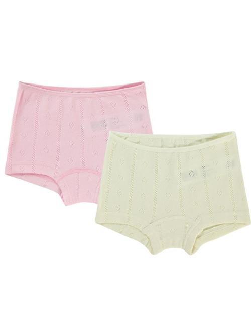 Jakarlı Kalp 2-10 Yaş 2'li Boxer Set - Ekru 4-5 Yaş