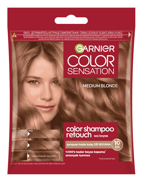 Color Shampoo Retouch Şampuan Kolaylığında Dip Boyası, Sarı 7.0