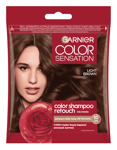Color Shampoo Retouch Şampuan Kolaylığında Dip Boyası, Açık Kahve 5.0