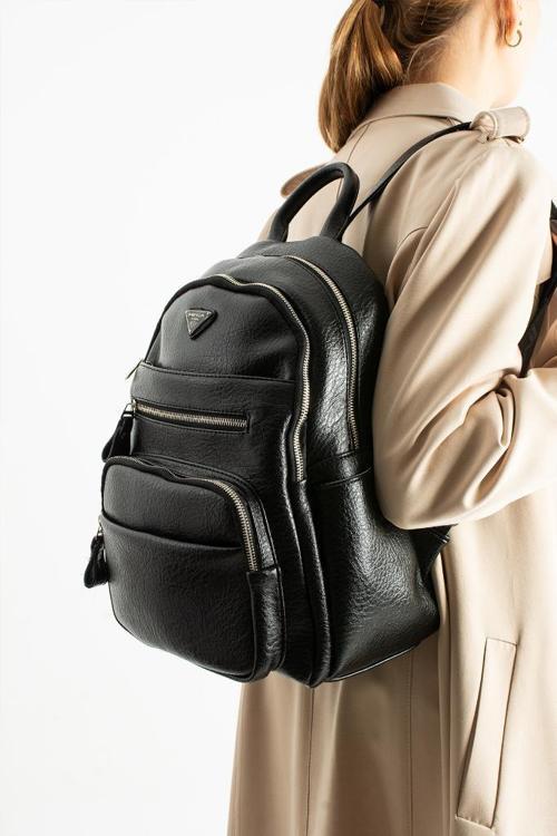 Vegan Deri Kadın Sırt Çantası 35*25 Cm Yağmur İtici Kumaş Mega Bag Günlük Kullanıma Uygun