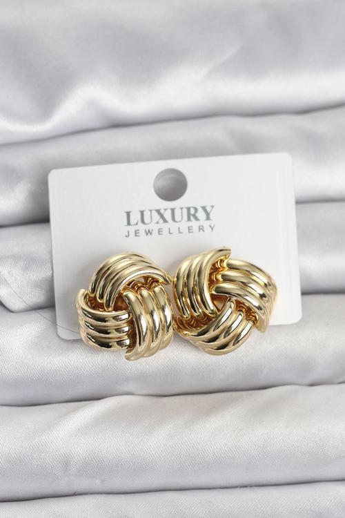 Zarif Kulaklar için Golden Pirinç Yapım Sarmal Kadın Küpe