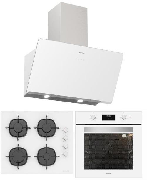 Beyaz Ankastre Set (CS5700E6W01 Ocak/S2-BO6502W02 Fırın/3457 Soho Davlumbaz)