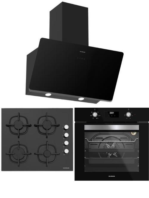 Siyah Ankastre Set (CS5700C6B01 Ocak/S2-BO6502B02 Fırın/3457 Soho Davlumbaz)