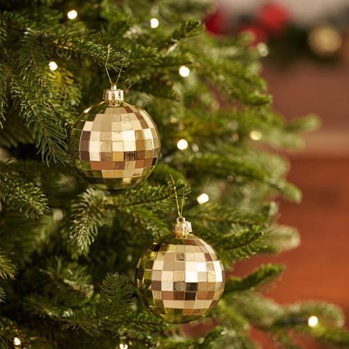 Karaca New Year Yılbaşı 2'li Set Disko Topu Ağaç Süsü Gold 8 cm