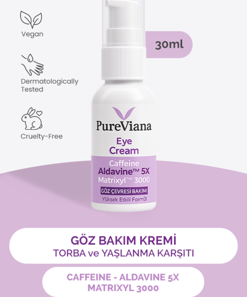 Göz Kremi 30ML – Kafein + Peptit + Hyaluronik Asit – Morluk, Göz Altı Torbası ve Kırışıklık Karşıtı