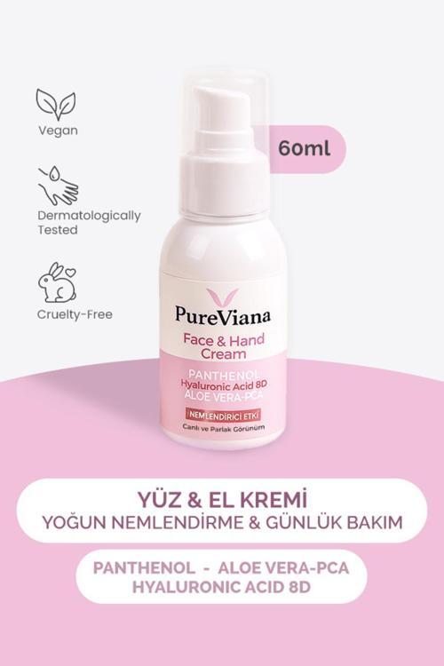 Yüz & El Kremi 60ML – Hyaluronik Asit 8d + Aloe Vera + Cica + Shea – Nemlendirici, Bariyer Onarıcı