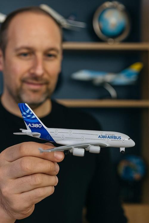 Die Cast Metal Gövde Airbus A380 Model Uçak 1:64 Ölçek 12 Cm Koleksiyonluk Detaylı Tasarım Premium
