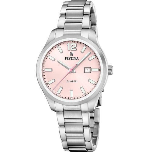 F20737/2 Classics Quartz Çelik Gri Pembe Kadran 34 mm Kadın Kol Saati