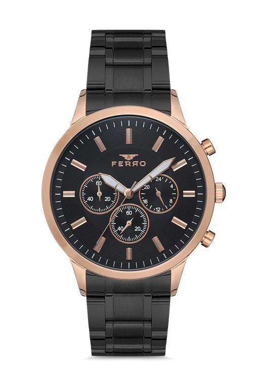 FM11145A-R Quartz Çelik Siyah 45 mm Fonksiyonları Aktif Erkek Kol Saati
