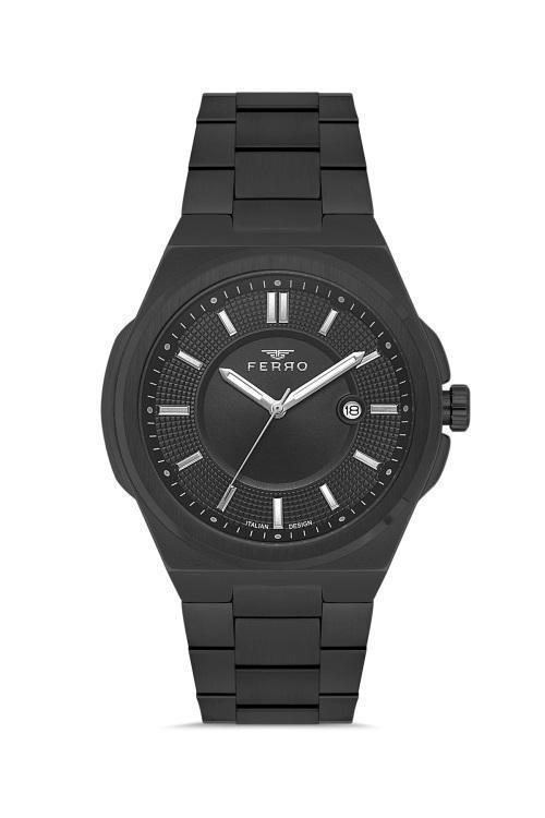 F11500AWT-G Quartz Çelik Siyah 42 mm Erkek Kol Saati