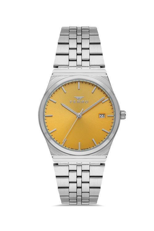 FL21591AWT-A12 Quartz Çelik Gri Turuncu Kadran 36 mm Kadın Kol Saati