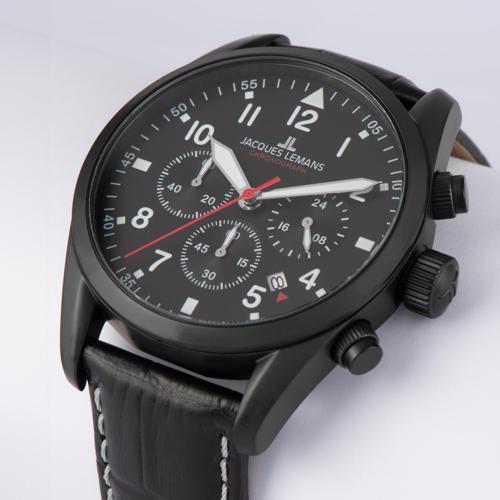 Sport JL.42-2F Quartz Deri Siyah 10 ATM 42 mm Erkek Kol Saati