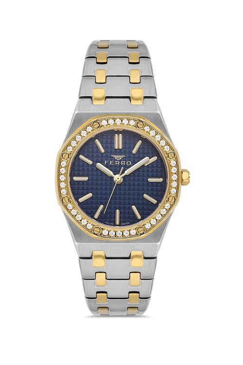 Sarı ve Gümüş Çelik Kordon Kadın Kol Saati FL43029A-D3 3ATM Su Geçirmez 2 Yıl Garantili