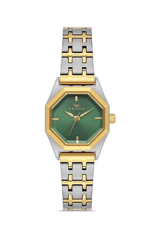 FL43019A-D6 Quartz Çelik Altın/Gri Yeşil 26 mm Kadın Kol Saati