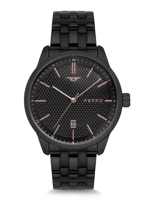 F1974A-958-G Çelik Siyah 45 mm Erkek Kol Saati