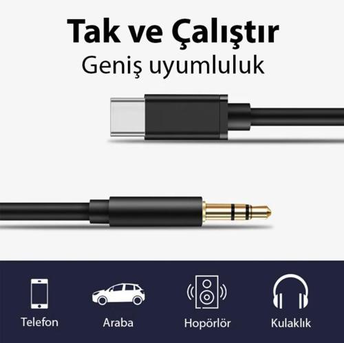 Type-c 3.5 mm aux kablosu araba için ses aktarım kablosu kulaklık araba bağlantısı için