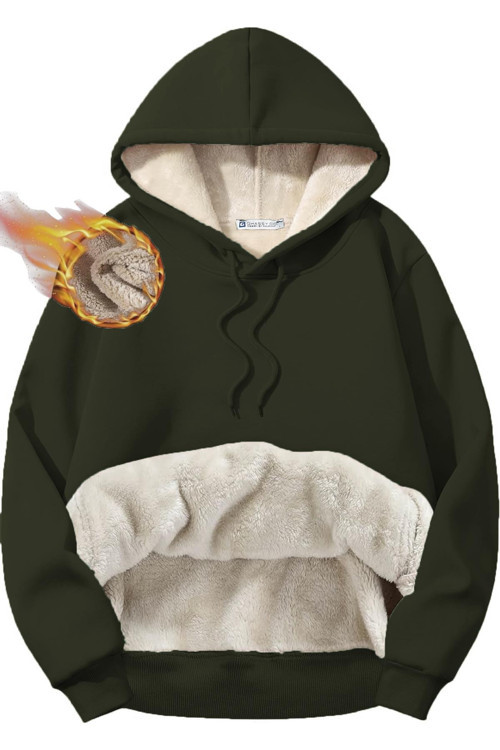 Erkek Ultra Termal Kapüşonlu Sherpa Astarlı Kanguru Cepli Sweatshirt