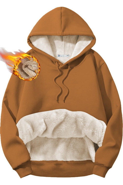 Erkek Ultra Termal Kapüşonlu Sherpa Astarlı Kanguru Cepli Sweatshirt