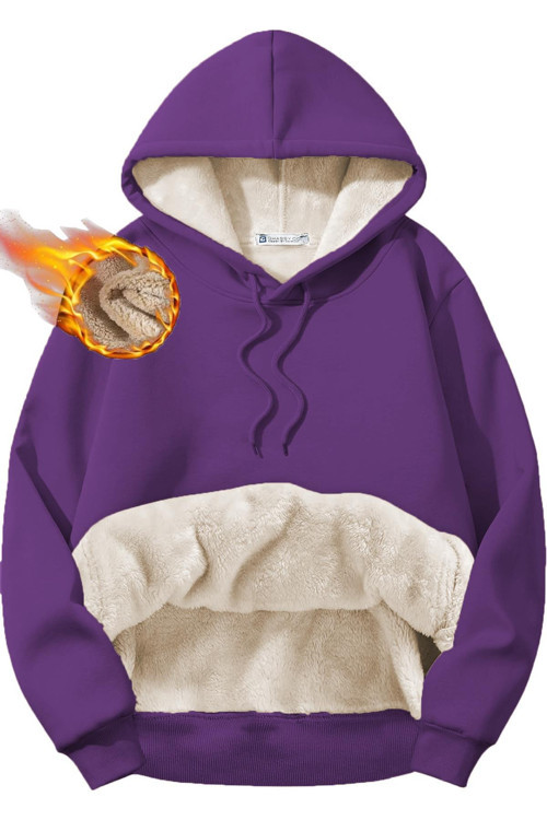 Erkek Ultra Termal Kapüşonlu Sherpa Astarlı Kanguru Cepli Sweatshirt