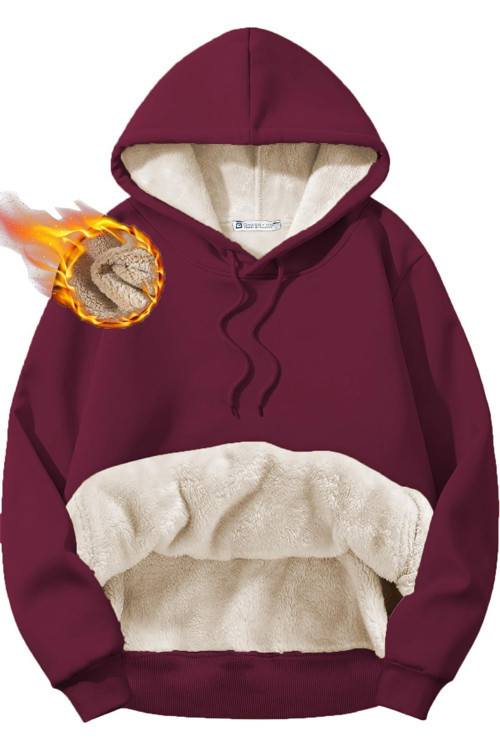 Erkek Ultra Termal Kapüşonlu Sherpa Astarlı Kanguru Cepli Sweatshirt
