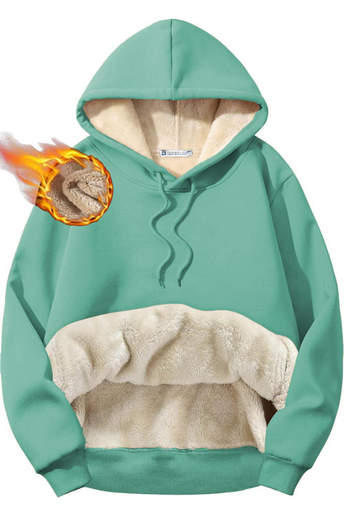 Erkek Ultra Termal Kapüşonlu Sherpa Astarlı Kanguru Cepli Sweatshirt