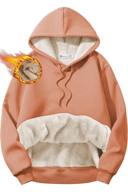 Erkek Ultra Termal Kapüşonlu Sherpa Astarlı Kanguru Cepli Sweatshirt