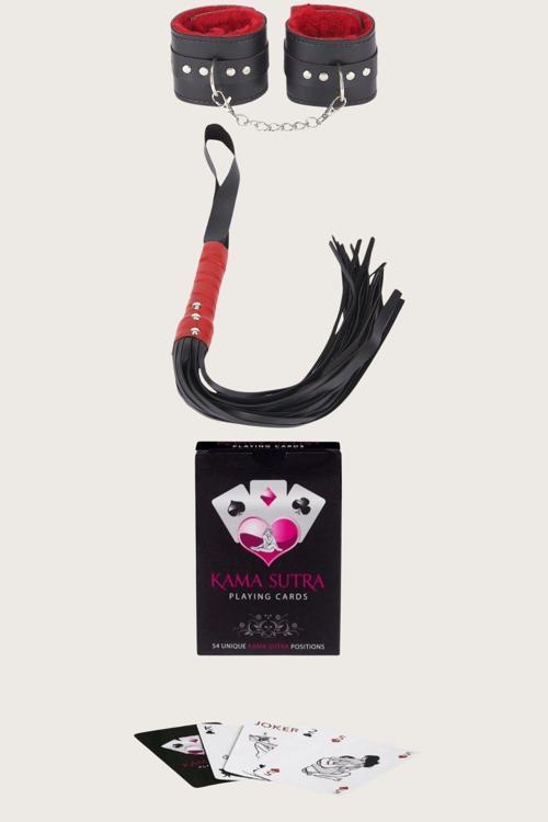 MDB MdbShop Sexy Görselli Oyun Kartı Kama Sutra Kelepçe Kırbaç Set